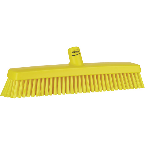 Push Broom Head, Fine/Stiff Bristles, 16-1/2", Polyester/Polypropylene, Yellow Fastek