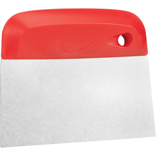 Flexible Stainless Steel Dough Cutter/Scraper, Red, 4-1/2" W x 5-3/4" L Fastek