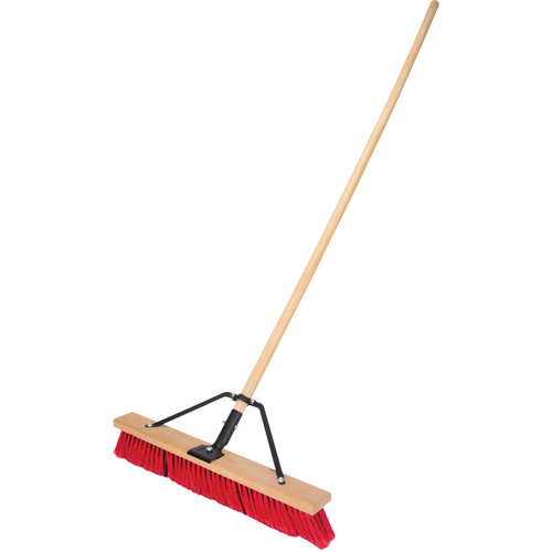 Balai-brosse &agrave; manche renforc&eacute;, 24", Moyen, Soies PVC Fastek