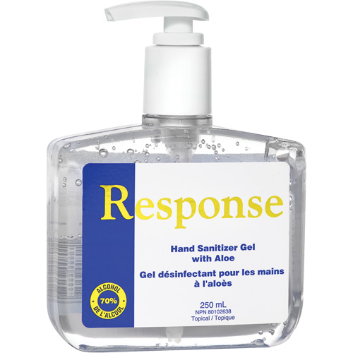 Gel d&eacute;sinfectant pour les mains &agrave; l'alo&egrave;s Response, 250 ml, Bouteille &agrave; pompe, 70 % alcool Fastek
