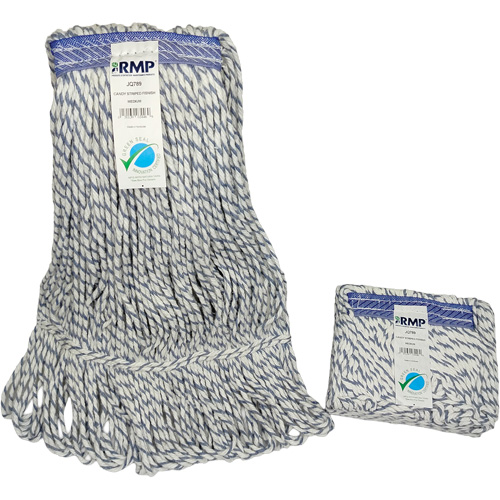 Candy-Striped Mop Head, Floor Finishing, Synthetic, Loop Style Fastek