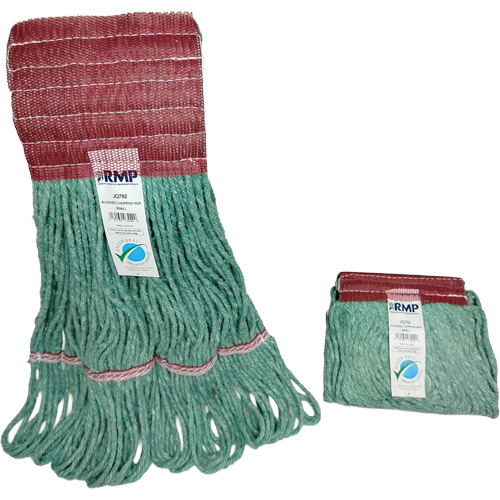 Wide-Band Mop Head, Antimicrobial/Floor Finishing/Specialty, Cotton/Rayon/Synthetic, Loop Style Fastek