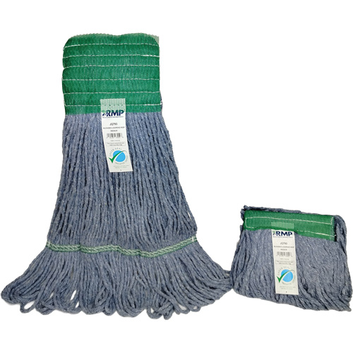 Wide-Band Mop Head, Antimicrobial/Floor Finishing/Specialty, Cotton/Rayon/Synthetic, Loop Style Fastek
