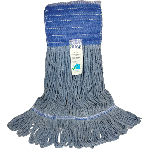 Wide-Band Mop Head, Antimicrobial/Floor Finishing/Specialty, Cotton/Rayon/Synthetic, Loop Style Fastek
