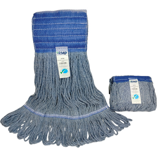 Wide-Band Mop Head, Antimicrobial/Floor Finishing/Specialty, Cotton/Rayon/Synthetic, Loop Style Fastek