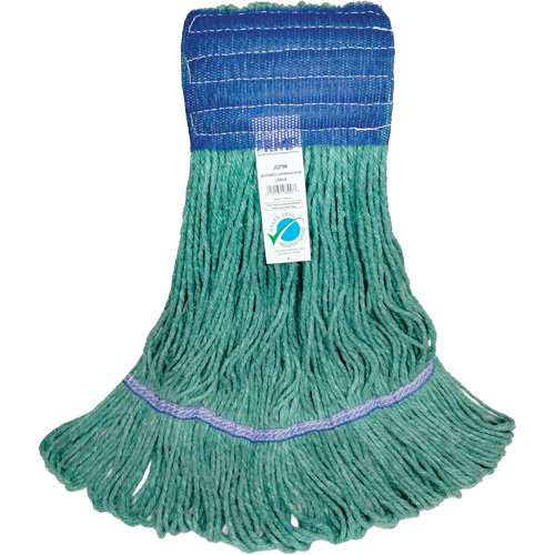 Wide-Band Mop Head, Antimicrobial/Floor Finishing/Specialty, Cotton/Rayon/Synthetic, Loop Style Fastek