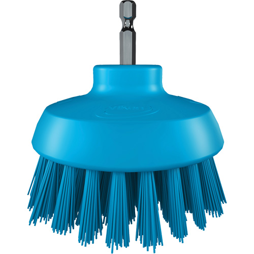 Brosse ronde HyDrive pour perceuse, Soies Tr&egrave;s ferme, Longueur de 3-1/10", Bleu Fastek