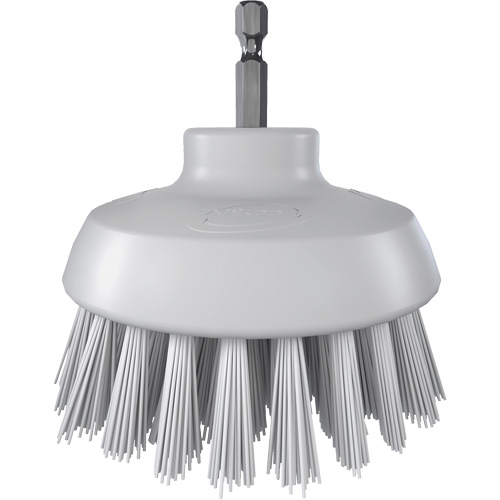 Brosse ronde HyDrive pour perceuse, Soies Tr&egrave;s ferme, Longueur de 3-1/10", Blanc Fastek