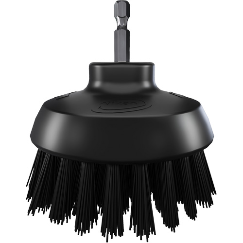 Brosse ronde HyDrive pour perceuse, Soies Tr&egrave;s ferme, Longueur de 3-1/10", Noir Fastek