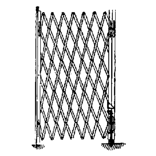 Galvanized Folding Security Gates, Fixed Single Folding, 4' L x 6' H Expanded Fastek