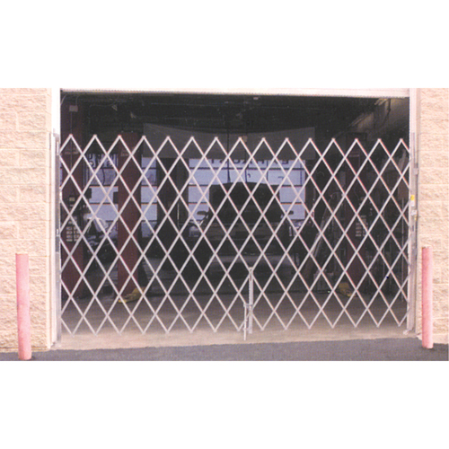 Galvanized Folding Security Gates, Fixed Single Folding, 4' L x 6' H Expanded Fastek