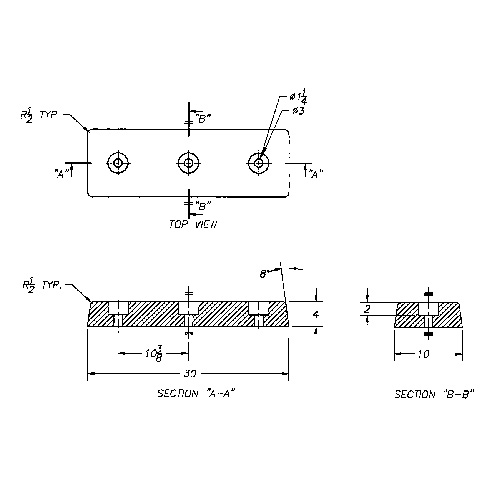 Butoirs de quai en caoutchouc moul&eacute;s, Caoutchouc, 30" la x 4" p x 10" h Fastek