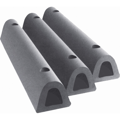 Extruded Rubber Dock Fenders, Rubber, 4-1/2" W x 36" L x 3-3/4" D Fastek
