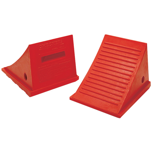 General Purpose Wheel Chocks, Polyurethane, Orange, 9" W x 11-1/2" D x 8-1/2" H Fastek