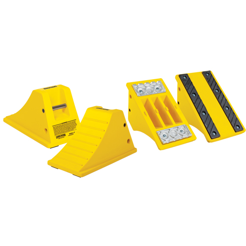 All-Terrain Heavy-Duty Wheel Chocks, Polyurethane, Safety Yellow, 11-1/4" W x 21" D x 12-1/4" H Fastek