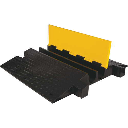 Protecteur de c&acirc;ble &agrave; traverse extr&ecirc;me Yellow Jacket, 2 canaux, 35,75" lo x 42,125" la x 5,125" h Fastek