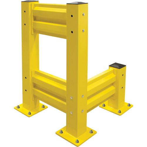 Industrial Safety Guard Rail, Steel, 19" L x 12" H, Safety Yellow Fastek