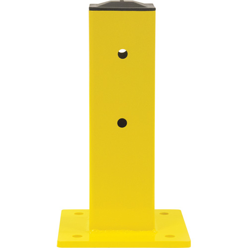 Single Guard Rail Post, Steel, 5" L x 17" H, Safety Yellow Fastek