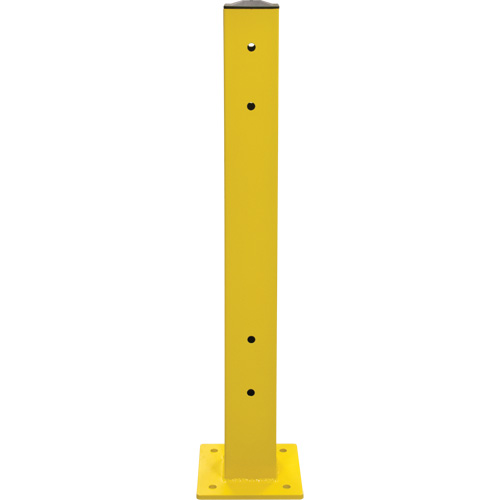 Double Guard Rail Post, Steel, 5" L x 44" H, Safety Yellow Fastek