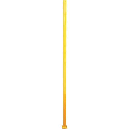 Adjustable Perimeter Guard In-Line Post, 4" W x 96" H, Yellow Fastek