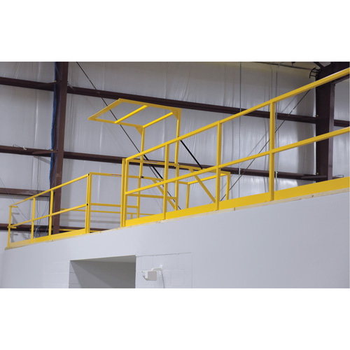 Barri&egrave;re de s&eacute;curit&eacute; pour mezzanine, 68-1/2" lo x 42" ha, 80-1/16" &eacute;lev&eacute;e, Jaune Fastek