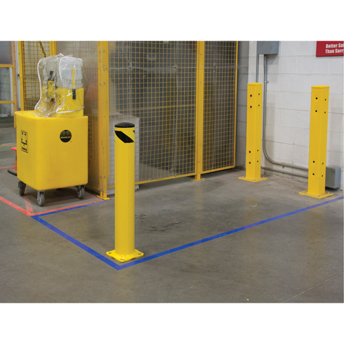 Safety Bollard, Steel, 36" H x 5-1/2" W, Yellow Fastek