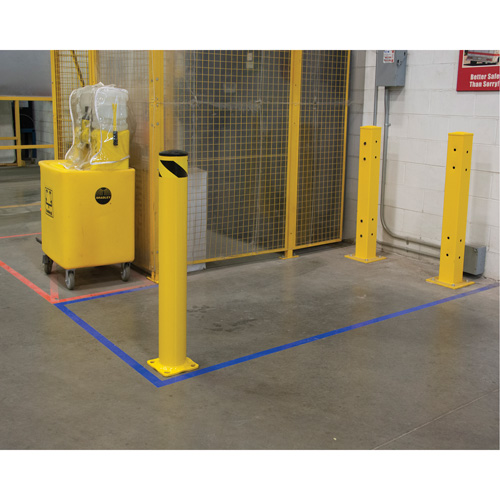 Safety Bollard, Steel, 42" H x 5-1/2" W, Yellow Fastek