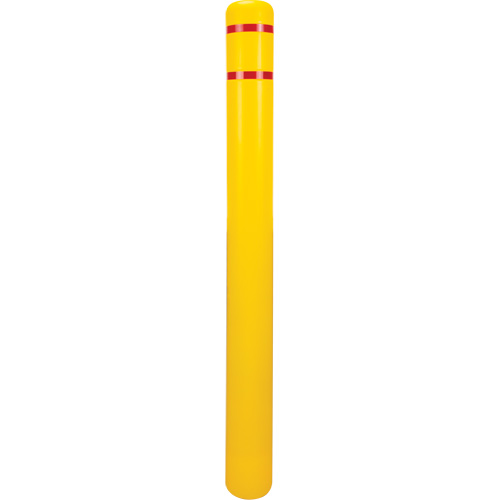Capuchon en poly&eacute;thyl&egrave;ne pour borne de protection, 4-1/2" dia. x 52" l, Rouge/Jaune Fastek