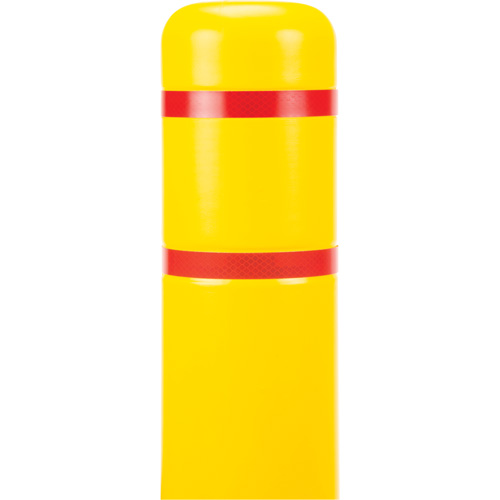 Capuchon en poly&eacute;thyl&egrave;ne pour borne de protection, 4-1/2" dia. x 52" l, Rouge/Jaune Fastek