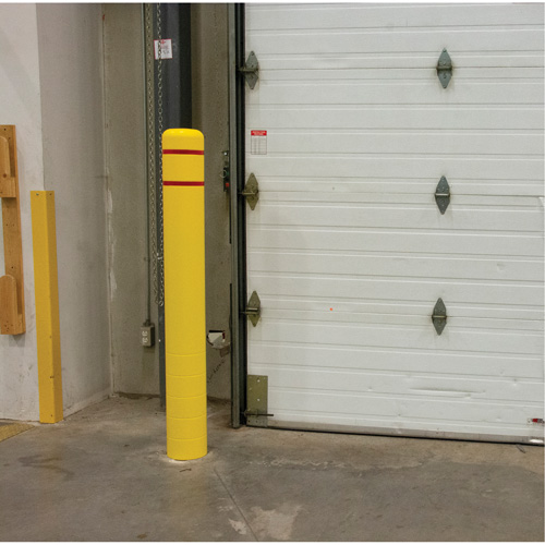 Polyethylene Bollard Cover, 6-5/8" Dia. x 60" L, Red/Yellow Fastek