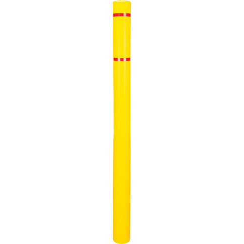 Polyethylene Bollard Cover, 4-1/2" Dia. x 64" L, Red/Yellow Fastek