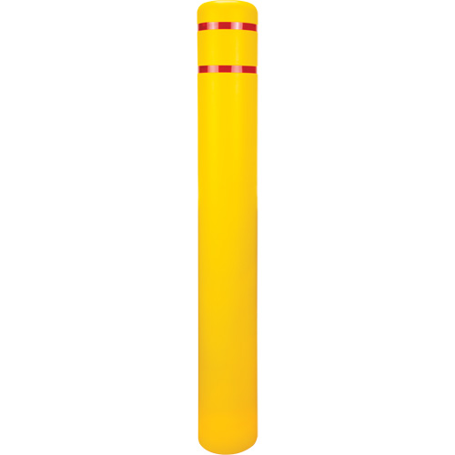 Capuchon en poly&eacute;thyl&egrave;ne pour borne de protection, 6-5/8" dia. x 52" l, Rouge/Jaune Fastek