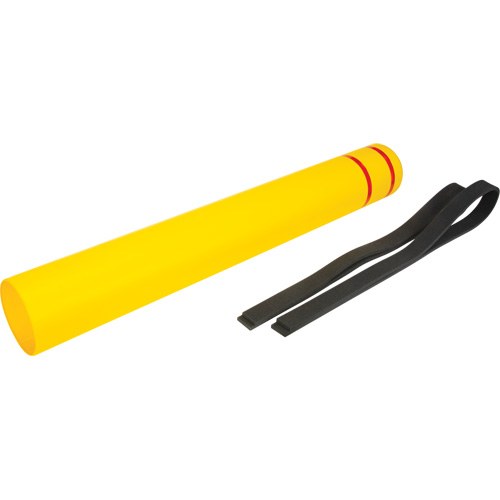 Capuchon en poly&eacute;thyl&egrave;ne pour borne de protection, 6-5/8" dia. x 52" l, Rouge/Jaune Fastek