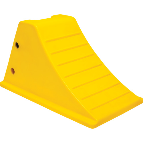 Wheel Chocks with Aluminum Tread, Polyurethane, Safety Yellow, 11-1/4" W x 21" D x 12-1/4" H Fastek