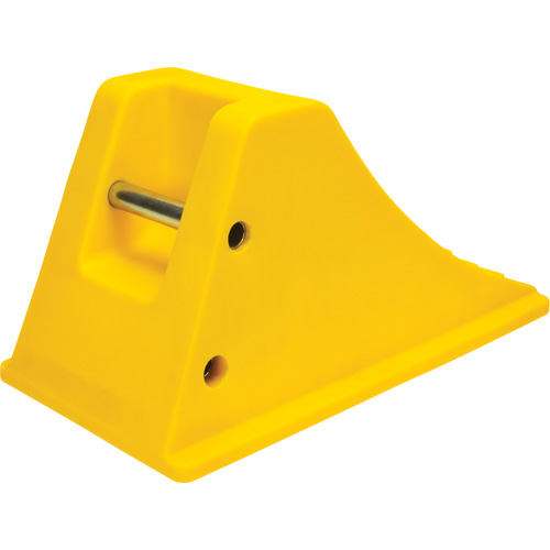 Wheel Chocks with Aluminum Tread, Polyurethane, Safety Yellow, 11-1/4" W x 21" D x 12-1/4" H Fastek