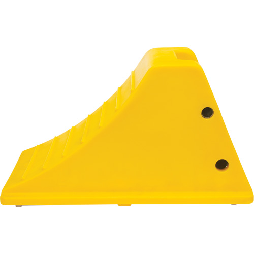 Wheel Chocks with Aluminum Tread, Polyurethane, Safety Yellow, 11-1/4" W x 21" D x 12-1/4" H Fastek