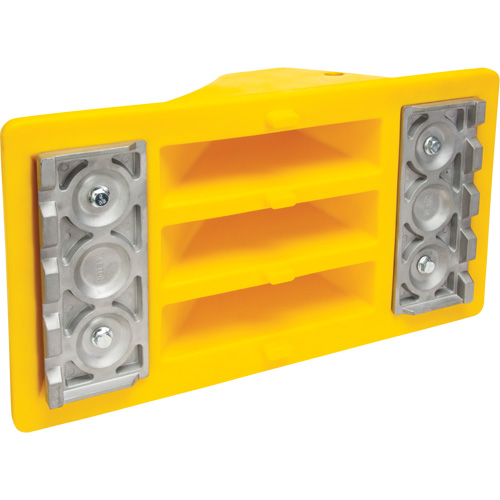 Wheel Chocks with Aluminum Tread, Polyurethane, Safety Yellow, 11-1/4" W x 21" D x 12-1/4" H Fastek