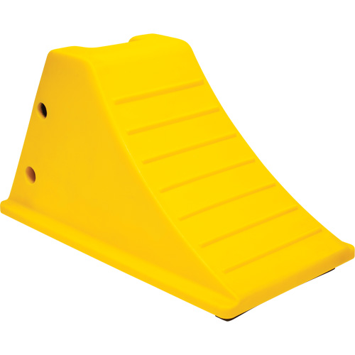 Wheel Chocks with Rubber Tread, Polyurethane, Yellow, 11-1/4" W x 21" D x 12-1/4" H Fastek