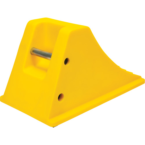 Wheel Chocks with Rubber Tread, Polyurethane, Yellow, 11-1/4" W x 21" D x 12-1/4" H Fastek