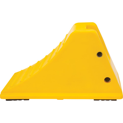 Wheel Chocks with Rubber Tread, Polyurethane, Yellow, 11-1/4" W x 21" D x 12-1/4" H Fastek
