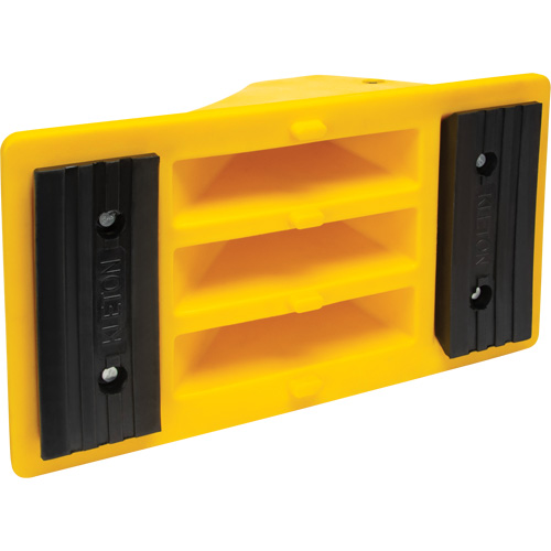 Wheel Chocks with Rubber Tread, Polyurethane, Yellow, 11-1/4" W x 21" D x 12-1/4" H Fastek