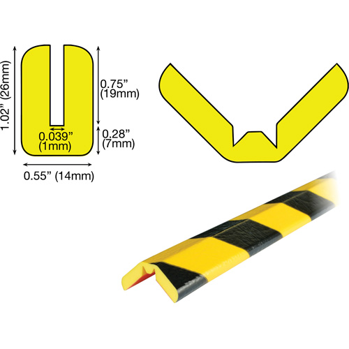 Butoir de protection de rebords mod&egrave;le W 5M, Longueur 16.42' Fastek