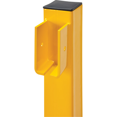 End Post for Light-Duty Guard Rails, Steel, 42" H, Safety Yellow Fastek