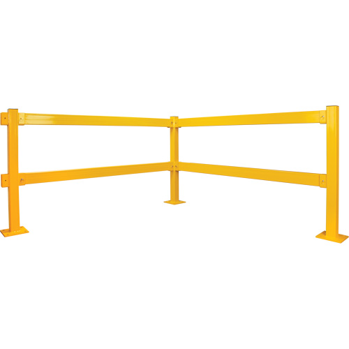 End Post for Light-Duty Guard Rails, Steel, 42" H, Safety Yellow Fastek