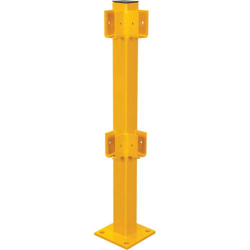 Corner Post for Light-Duty Guard Rails, Steel, 42" H, Safety Yellow Fastek
