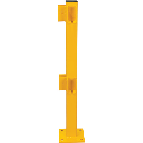Corner Post for Light-Duty Guard Rails, Steel, 42" H, Safety Yellow Fastek