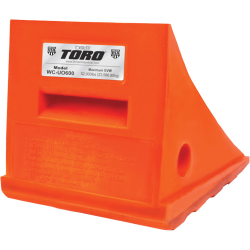 25 Ton General Purpose Wheel Chock, Urethane, Orange Fastek