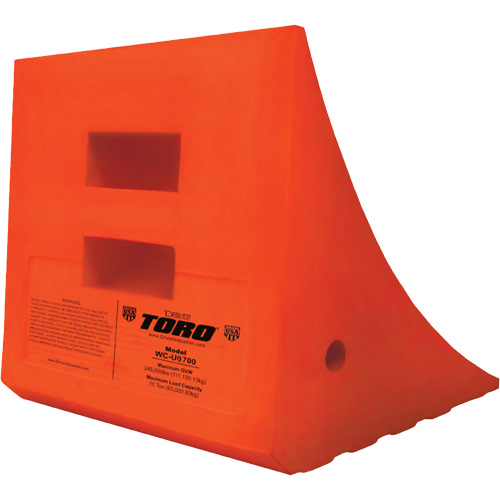 70 Ton Large Equipment Wheel Chock, Urethane, Orange Fastek