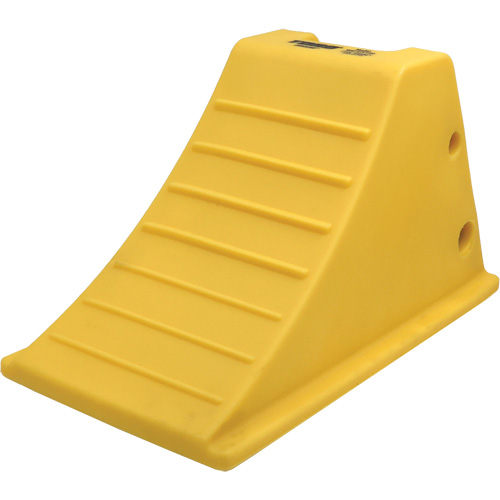 75 Ton Large Equipment Wheel Chock with Grip Pads, Urethane, Yellow Fastek