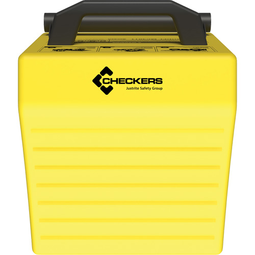 Cale de roue ultra-robuste pour l'exploitation mini&egrave;re Checkers Safety, PEHD, Jaune, 14-1/2" la x 17-1/2" p x 16" h Fastek